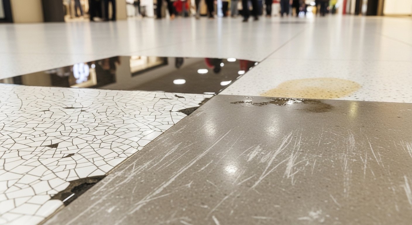 What are the disadvantages of vitrified floor tiles?