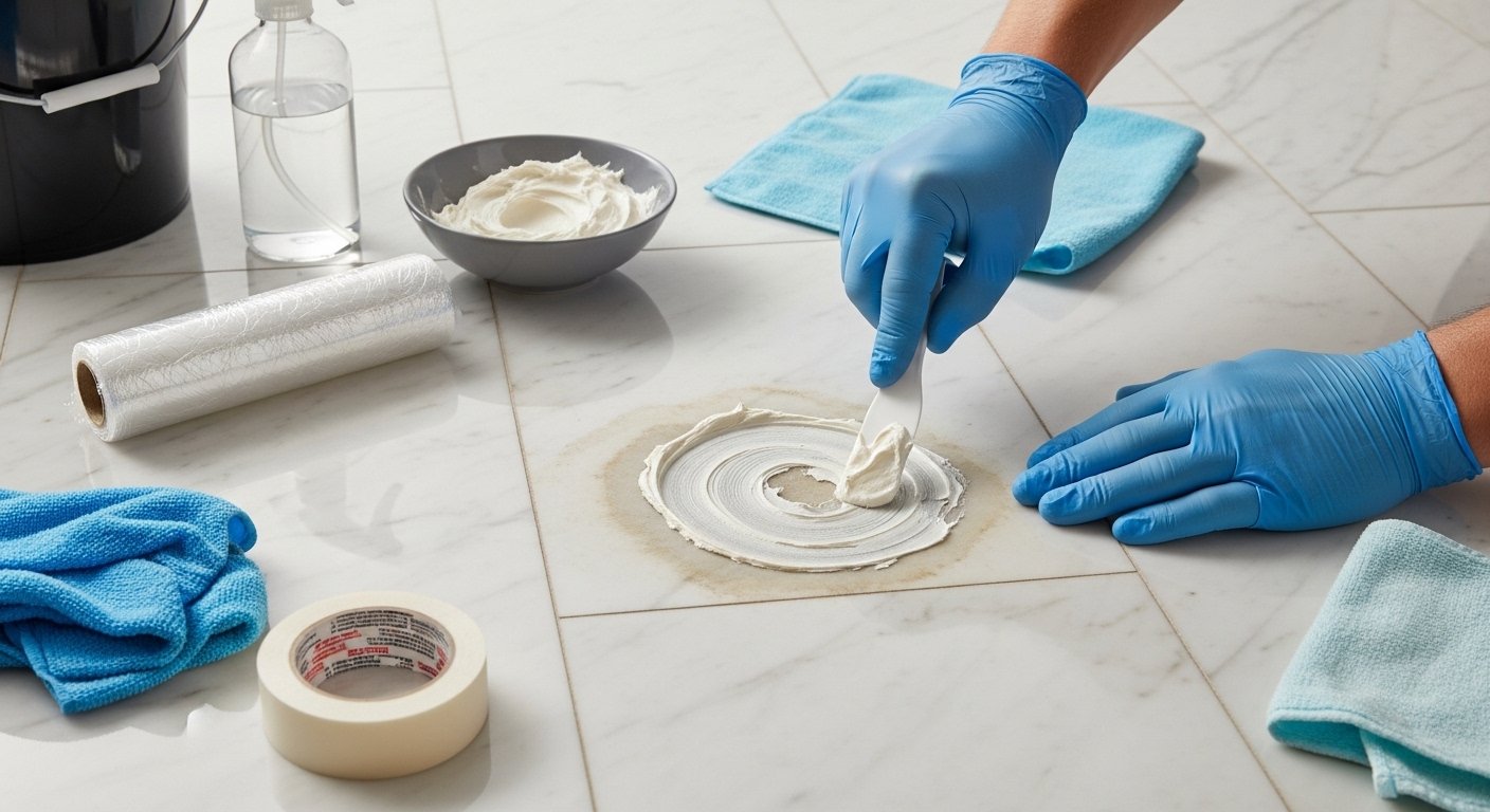 मार्बल फर्श से एसिड के दाग कैसे हटाएं?