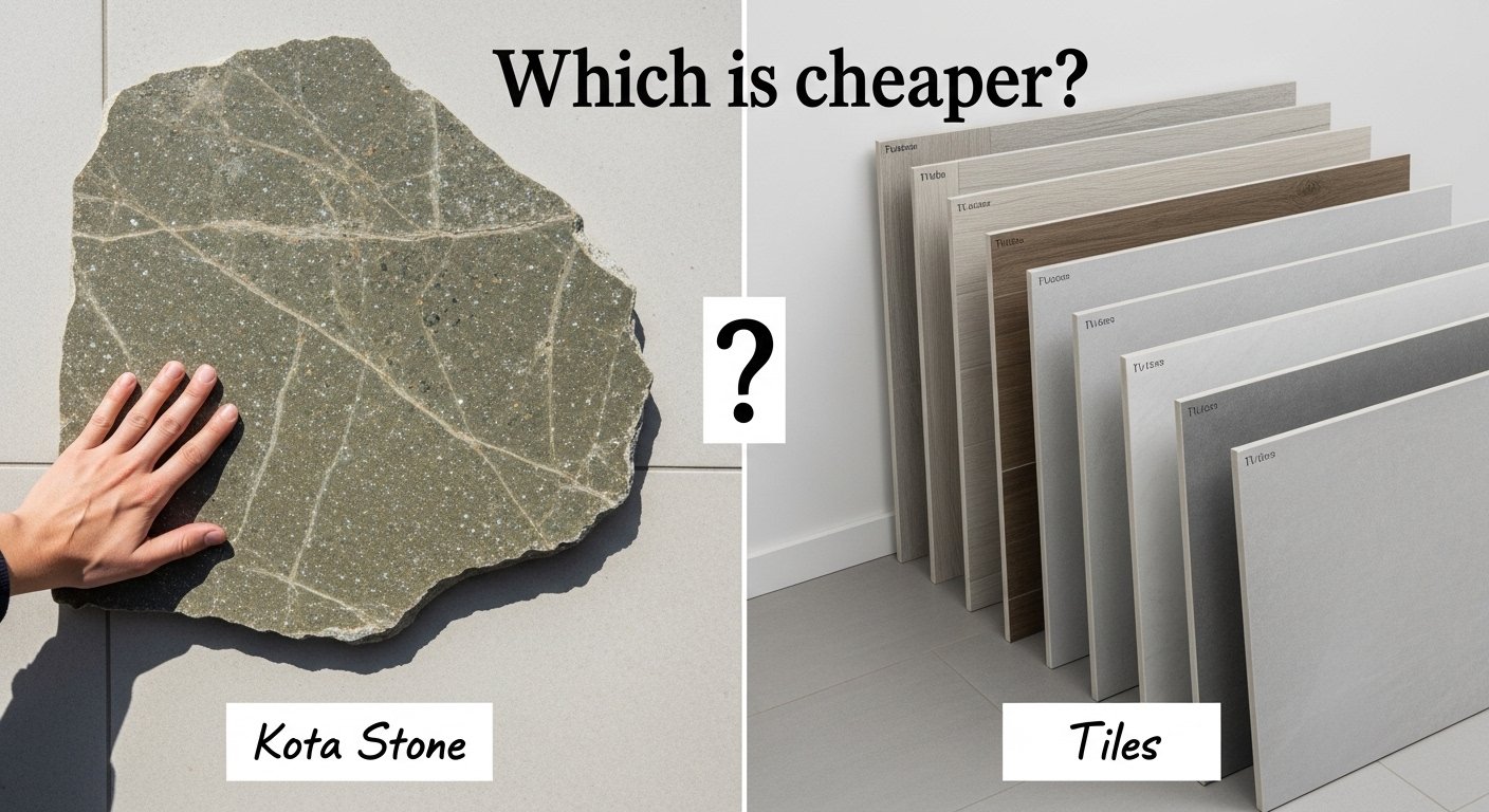 कौन सा सस्ता है, कोटा स्टोन या टाइल्स?