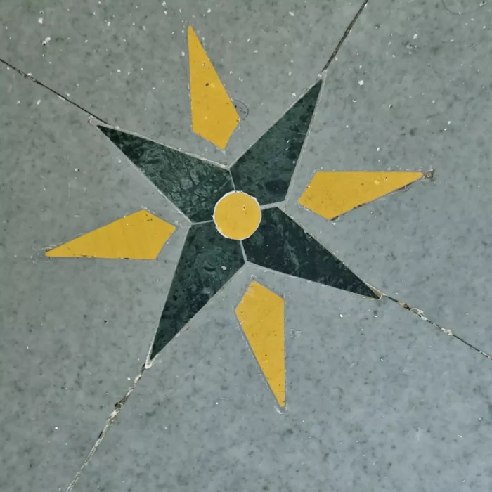 kota stone with brass inlay floor tiles