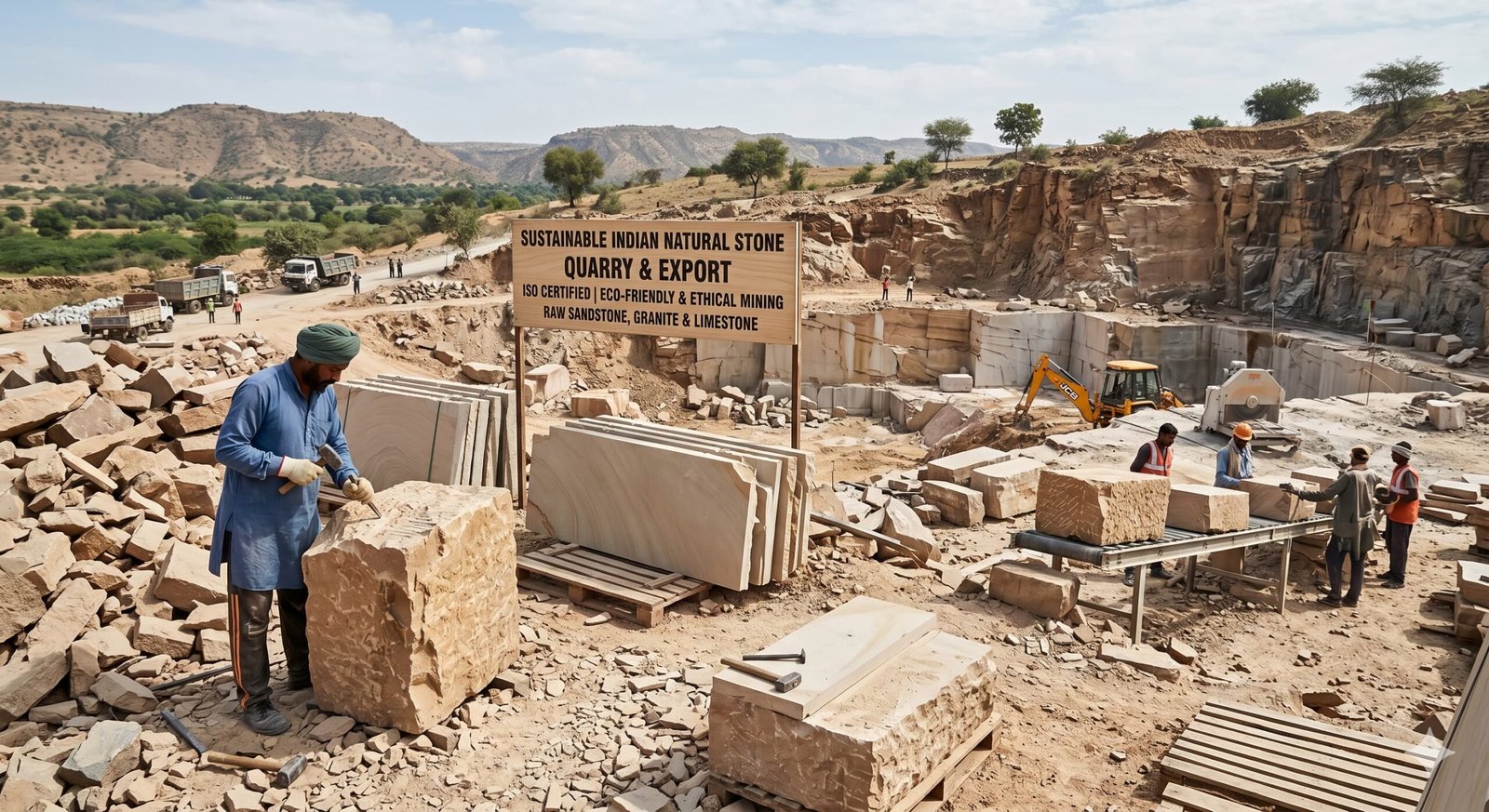 Sustainable Indian natural stone used for eco-friendly flooring and landscaping